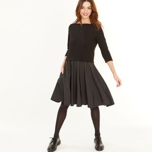 PETIT BATEAU dual fabric dress with circle skirt S